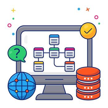 conceptual plano diseño icono de jerarquía vector