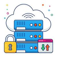 A unique design icon of cloud hosting vector