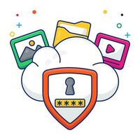 An icon design of cloud security vector