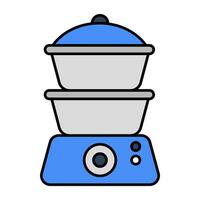 A flat design icon of cookpots vector