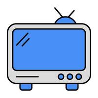 un plano diseño icono de televisión vector