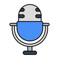 Icon of microphone in flat design vector