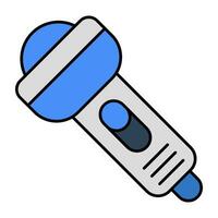 A flat design icon of torch vector