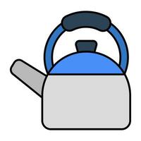 An editable design icon of tea kettle vector