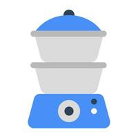A flat design icon of cookpots vector