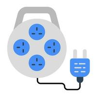 A flat design icon of extension cord vector
