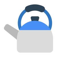 An editable design icon of tea kettle vector