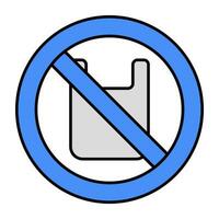 An icon design of no plastic bag vector