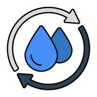 Conceptual flat design icon of water recycling vector