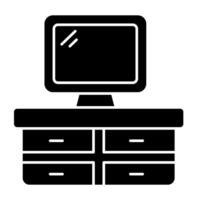 Premium download icon of computer table vector