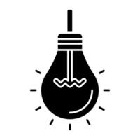 A modern design icon of hanging bulb vector