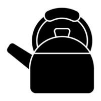 An editable design icon of tea kettle vector