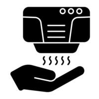 Conceptual icon of air hand dryer machine vector