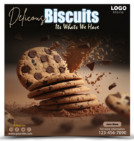 Delicious Biscuits Social media post template design. psd