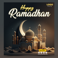 Ramadã kareem social meios de comunicação modelo com islâmico fundo Projeto psd