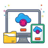 Editable design icon of cloud data transfer vector