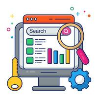 A colored design icon of keyword research vector