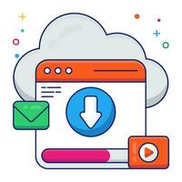 Editable design icon of cloud data transfer vector