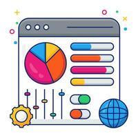 Premium download icon of online data chart vector