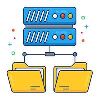 Modem design icon of server folders vector