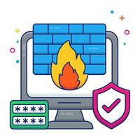 An editable design icon of firewall vector