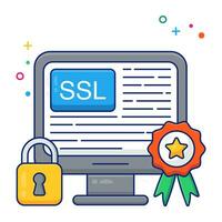 módem diseño icono de ssl vector