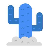 A flat design icon of cactus vector