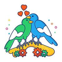 Modem design icon of love birds vector