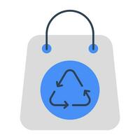 Conceptual flat design icon of bag recycling vector