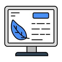 Trendy design icon of online leaf vector