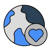 An icon design of global love vector