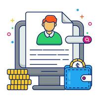 An editable design icon of resume vector