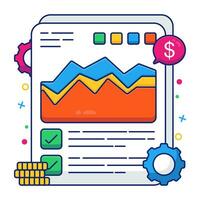 A flat design icon of business report vector