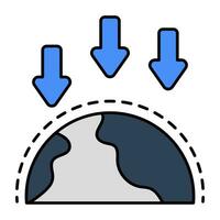 An editable design icon of globe vector