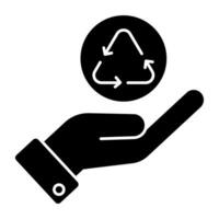 Conceptual solid design icon of recycling care vector