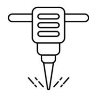 icono de descarga premium de la máquina de perforación manual vector
