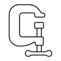 A unique design icon of c clamp vector