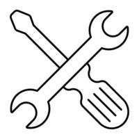 Editable design icon of wrench vector