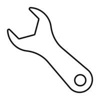 Editable design icon of wrench vector