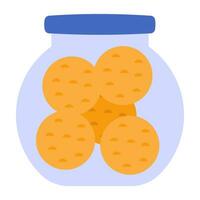 An editable design icon of cookies jar vector