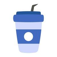 An editable design icon of takeaway drink vector