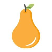 A flat design icon of pear vector