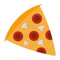 Editable design icon of pizza slice vector