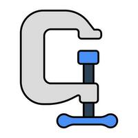 A unique design icon of c clamp vector