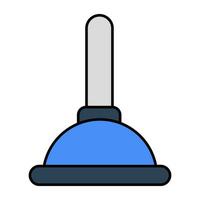 Editable design icon of plunger vector