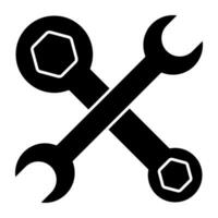 Editable design icon of wrench vector