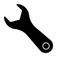 Editable design icon of wrench vector