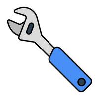 Editable design icon of wrench vector