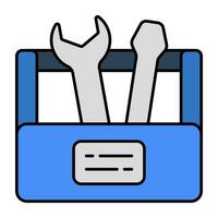Editable design icon of wrench vector