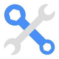 Editable design icon of wrench vector